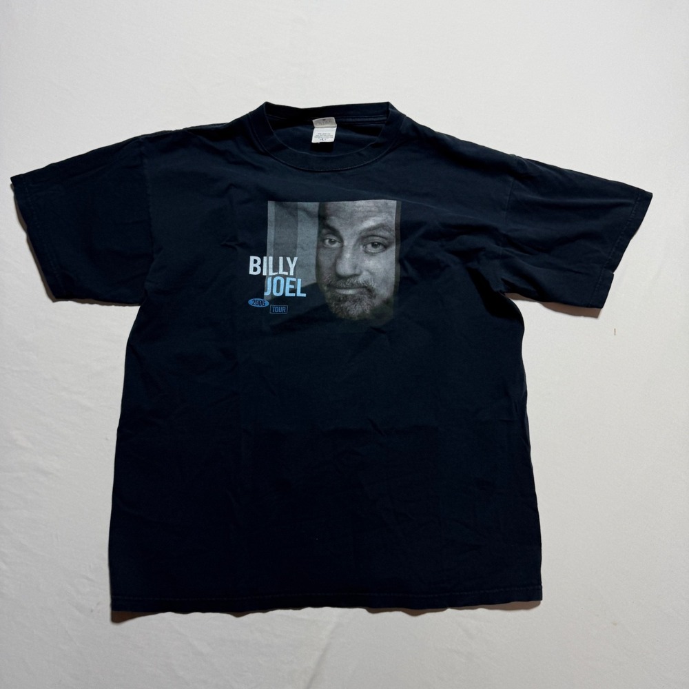 Billy Joel 2006 Tour Concert T-Shirt Mens L Black Anvil Vintage Band Tee